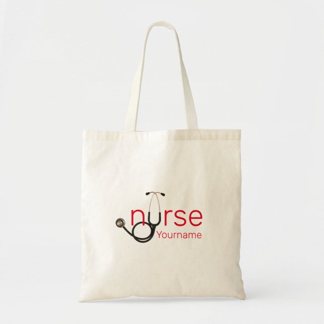 Tote Bag Infirmière Stethoscope Modèle personnalisé (Devant)