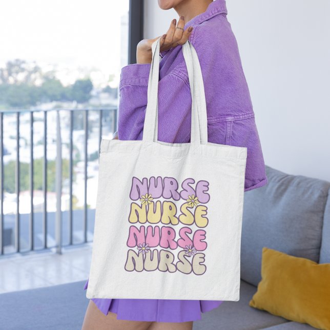 Tote Bag Infirmière Super Pastel Retro (Créateur téléchargé)