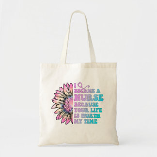 Tote Bag Infirmière Votre vie vaut la peine Mon temps