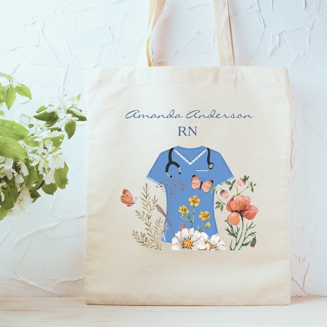 Tote Bag Infirmières florales (Créateur téléchargé)