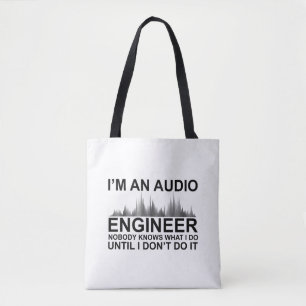 Tote Bag Ingénieur du son drôle disant Ingénierie audio