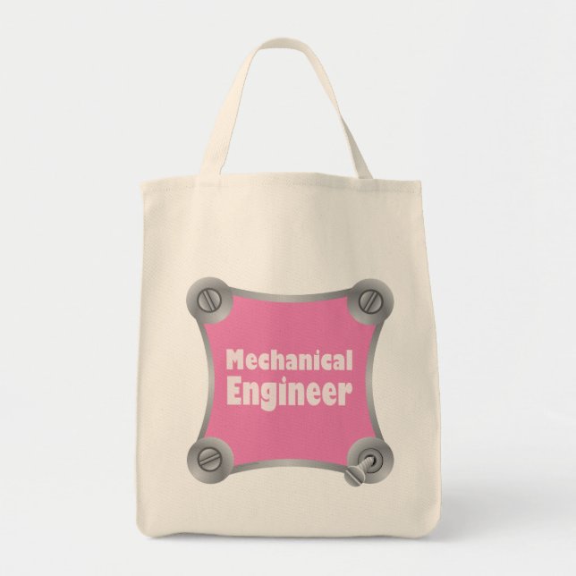 Tote Bag Ingénieur mécanique rose (Devant)