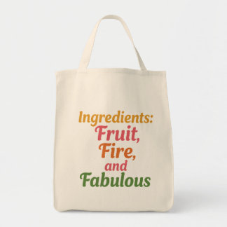 Tote Bag Ingrédients : Fruit, Feu et Fabuleux – Tot de marc