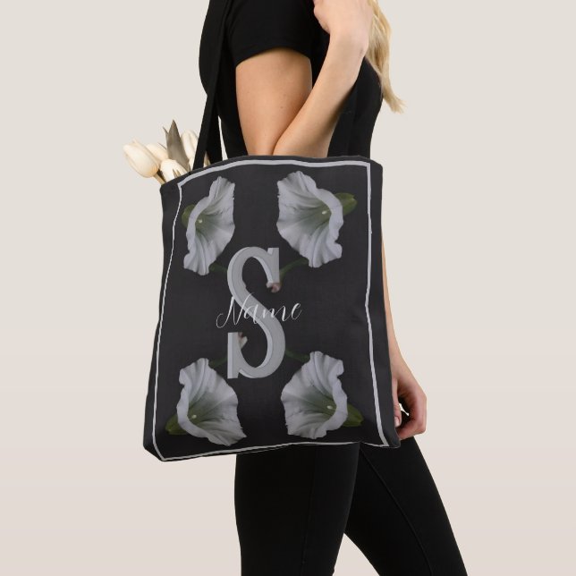 Tote Bag Initiale de monogramme personnalisé Nom Morning Gl (De près)