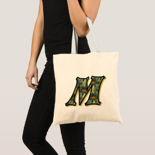 Tote Bag Initiale M monogramme de pâquerettes