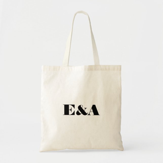 Tote Bag Initiales de couple moderne élégant (Devant)