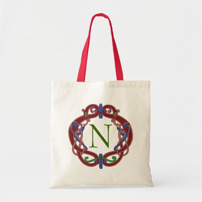 Tote Bag Initiales de monogramme dessin celtique personnali (Devant)