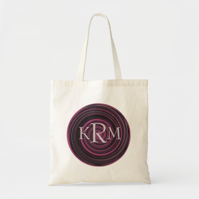 Tote Bag Initiales de monogramme personnalisées avec tourbi (Devant)