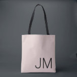 Tote Bag Initiales monogrammes surdimensionnées Noir rose<br><div class="desc">Chic monogramme moderne. Initiales noires surlignées sur un arrière - plan rose vif.</div>