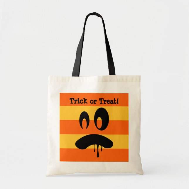 Tote Bag Inquiète Jack-o'-lantern orange ruse ou traiter (Devant)