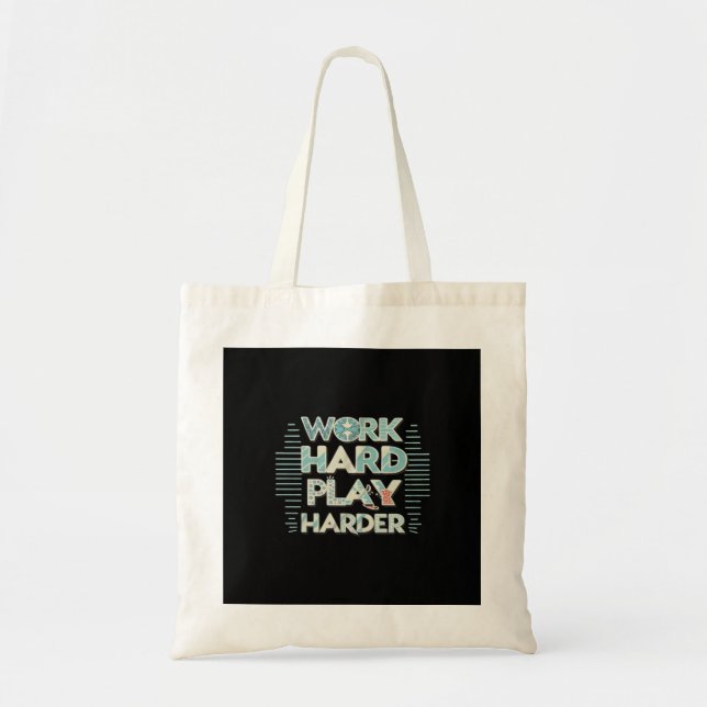 Tote Bag Inscription Travail dur Lecture dur classique (Devant)