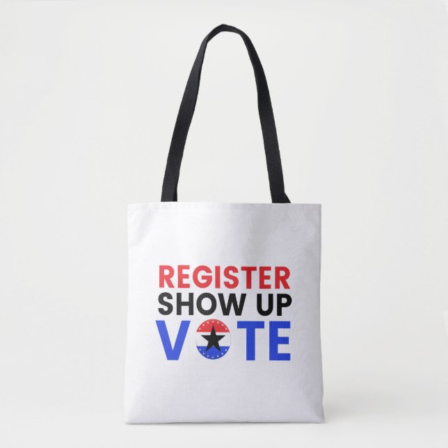 Tote Bag Inscrivez-vous Montrer Vote 2024 USA Election Vote (Devant)