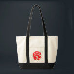 Tote Bag Inséparables chinois de l'art populaire double bon<br><div class="desc">Le papier chinois coupé art folklorique avec une paire de canards mandarins et un symbole Double Bonheur connecté par le design floral. C'est formidable d'envoyer un cadeau de mariage/fiançailles/anniversaire à la mariée. Voyez-le dans différents styles et couleurs.</div>