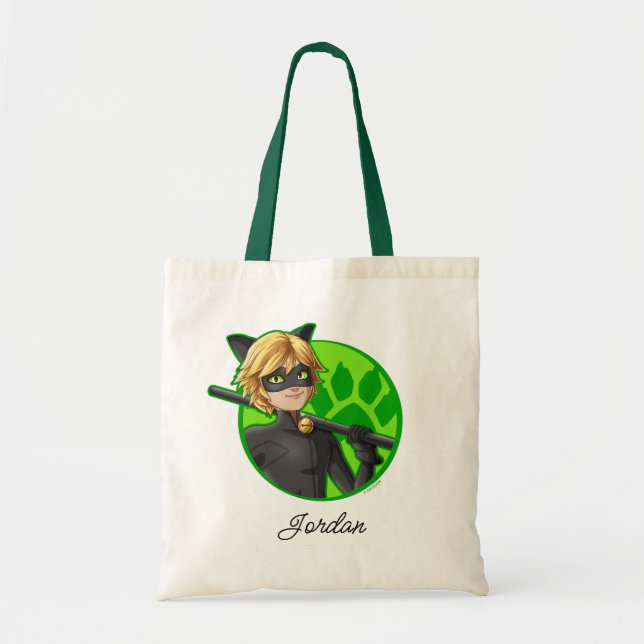 Tote Bag Insigne vert Cat Noir (Devant)