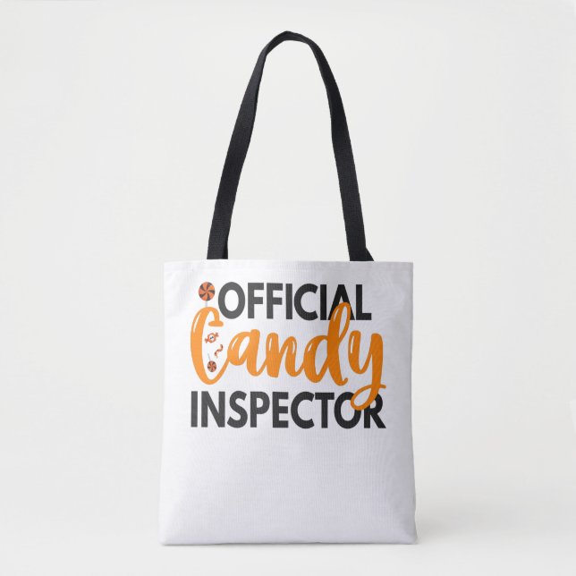 Tote Bag Inspecteur officiel de bonbons Funny Halloween Tra (Devant)