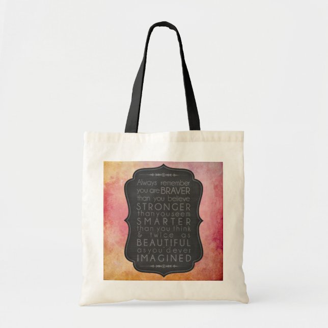 Tote Bag Inspiration courageuse, forte, futée et belle (Devant)