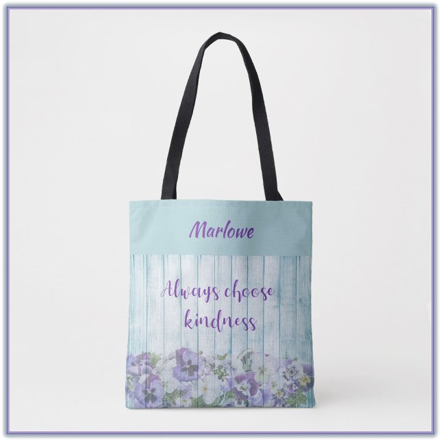 Tote Bag Inspiration de douceur bleu floral (Créateur téléchargé)