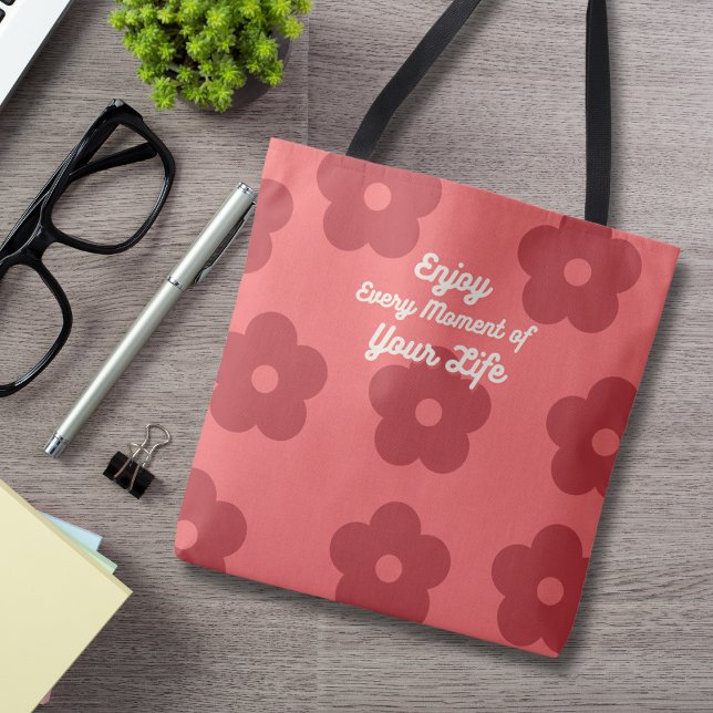 Tote Bag Inspirationnel rouge floral (Créateur téléchargé)