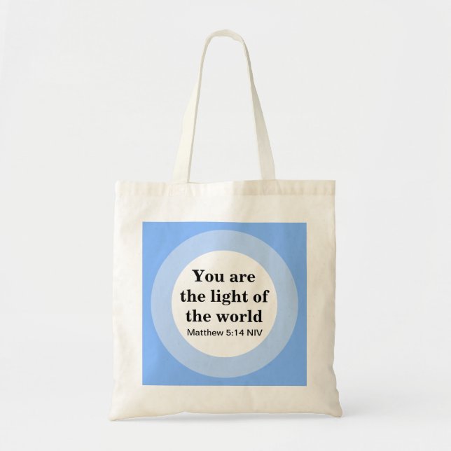 Tote Bag Inspirationnel Vous êtes la lumière du bleu du mon (Devant)