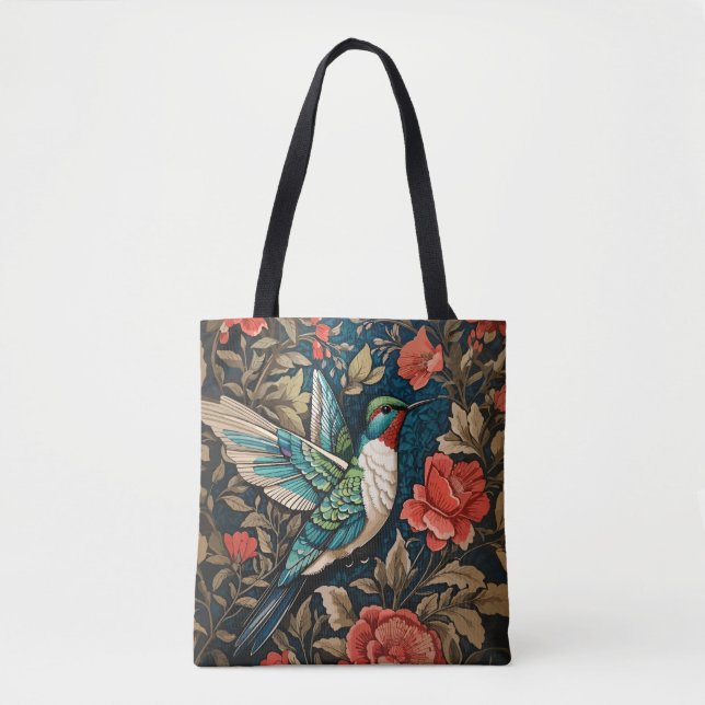 Tote Bag Inspiré par l'élégant colibri William Morris volan (Devant)