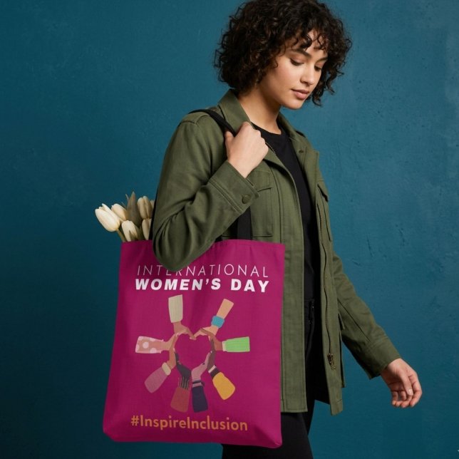 Tote Bag Inspirer l'inclusion Journée internationale des fe (Créateur téléchargé)