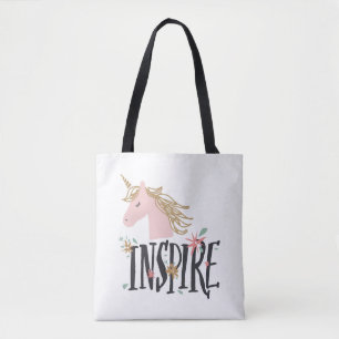Tote Bag Inspirez la licorne de crinière d'or de