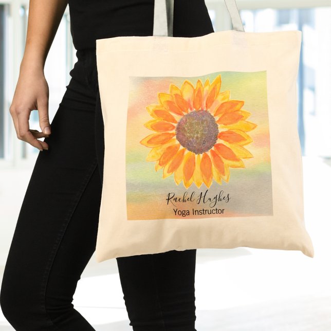 Tote Bag Instructeur de yoga personnalisé tournesol (Créateur téléchargé)
