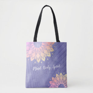 Tote Bag Instructeur de Yoga violet Rose Gold Mandala