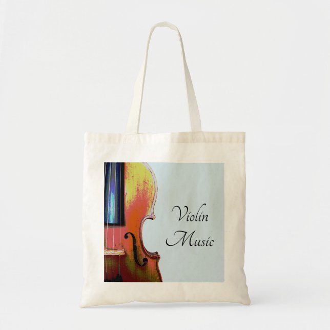 Tote Bag Instrument de musique violon élégant bleu (Devant)