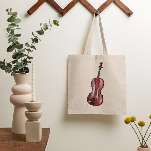 Tote Bag Instrument de musique violon rouge élégant