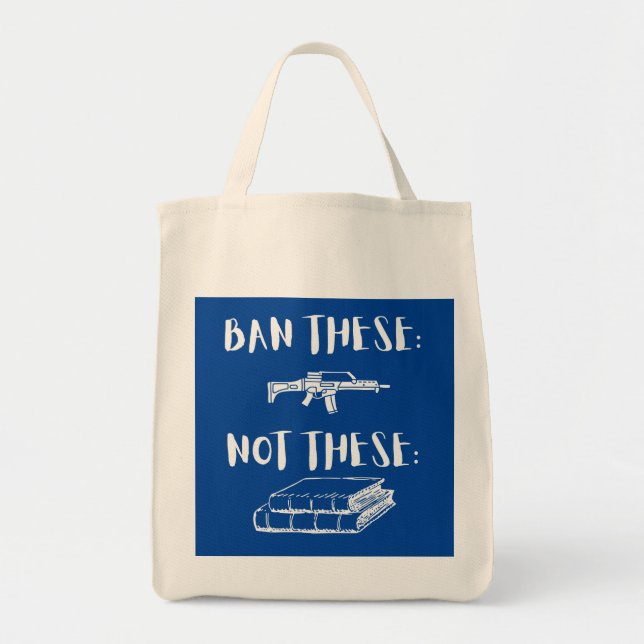Tote Bag Interdire Les Fusils D'Assaut Et Non Les Livres (Devant)