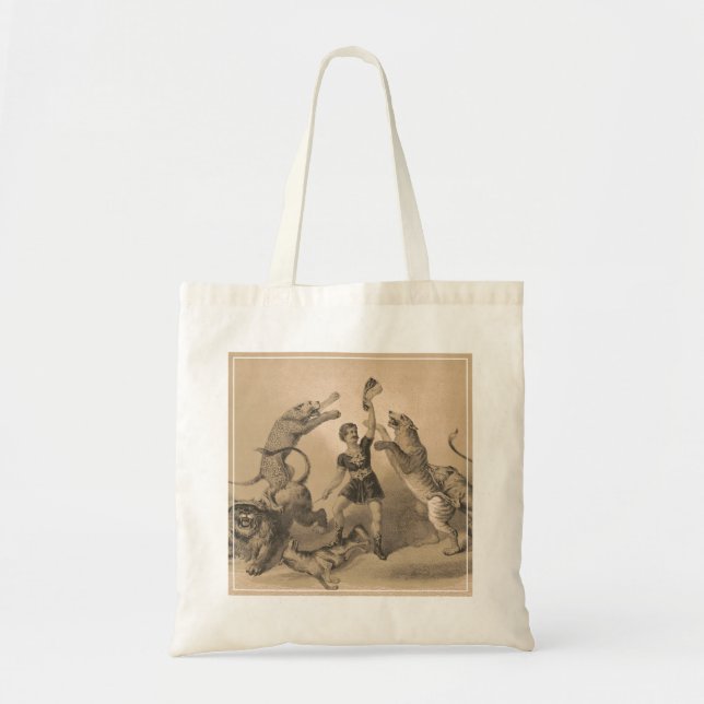 Tote Bag Interprète De Cirque Debout Parmi Les Animaux Vici (Devant)