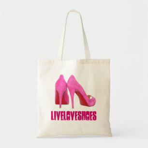 Tote Bag Intoxiqué rose de chaussure de stylets