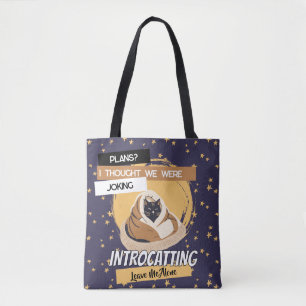 Tote Bag Introcatting Introvert Kitty Vibes Drôle Chat