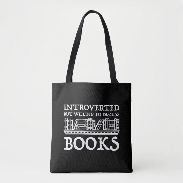 Tote Bag Introverted Mais Prêt À Discuter Des Livres (Devant)