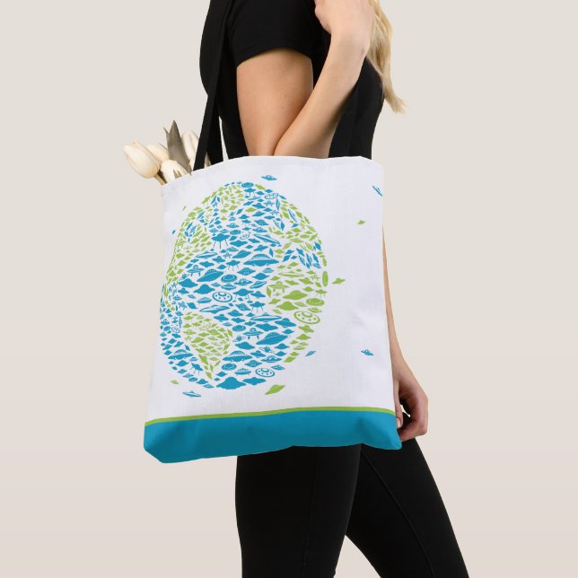 Tote Bag Invasion du monde par OVNI, Alien, Navires spatiau (De près)