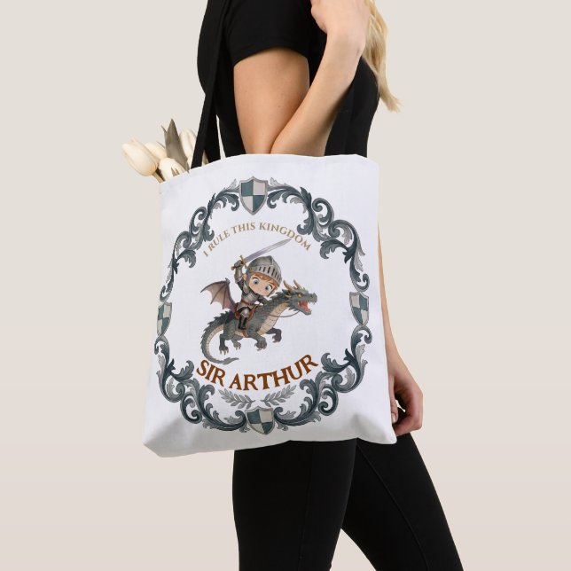 Tote Bag Invitation d'anniversaire de château de chevalier  (De près)