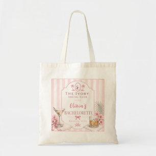 Tote Bag Invitation de fête de bachelorette rose lux person