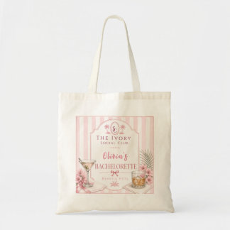 Tote Bag Invitation de fête de bachelorette rose lux person