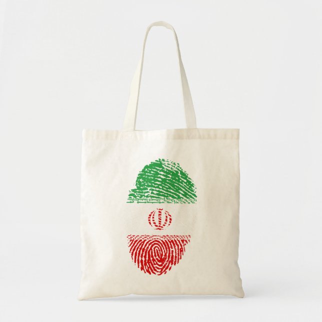 Tote Bag Iran Drapeau empreintes digitales Identité du pays (Devant)