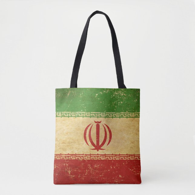 Tote Bag Iran - Drapeau Vintage (Devant)