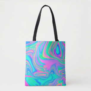 Tote Bag Iridescente marbrée texture holographique en dynam
