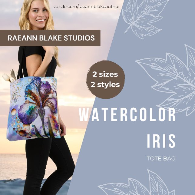 Tote Bag Iris à l'aquarelle (Créateur téléchargé)