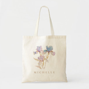 Tote Bag Iris Élégant Fleurs Personnalisées