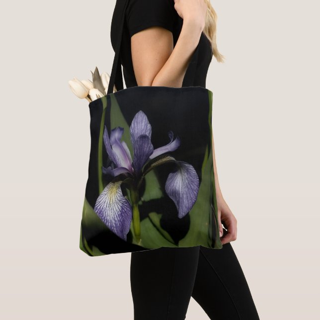 Tote Bag Iris Fleur de Lis Bleu (De près)