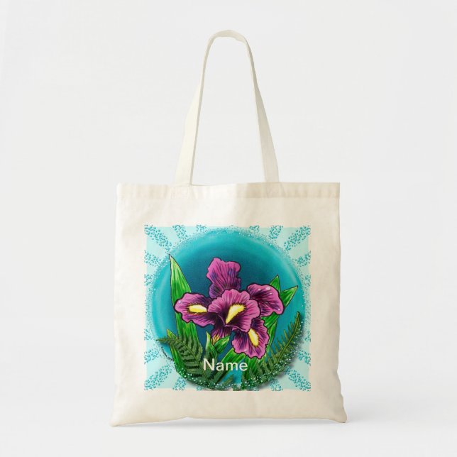 Tote Bag Iris goutte de rosée (Devant)