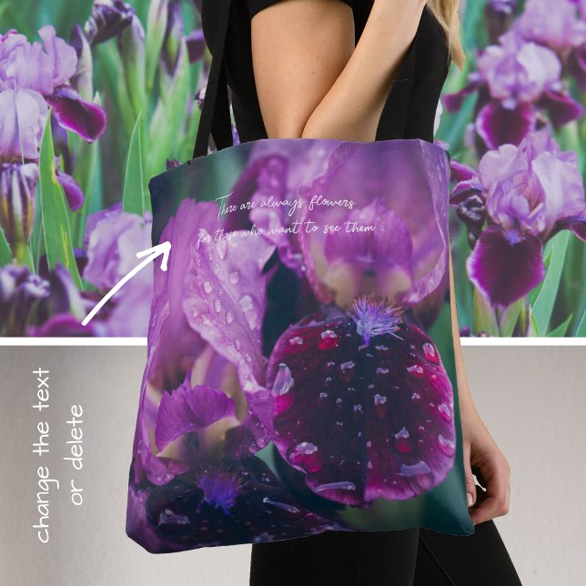Tote Bag Iris pourpre après pluie (Créateur téléchargé)