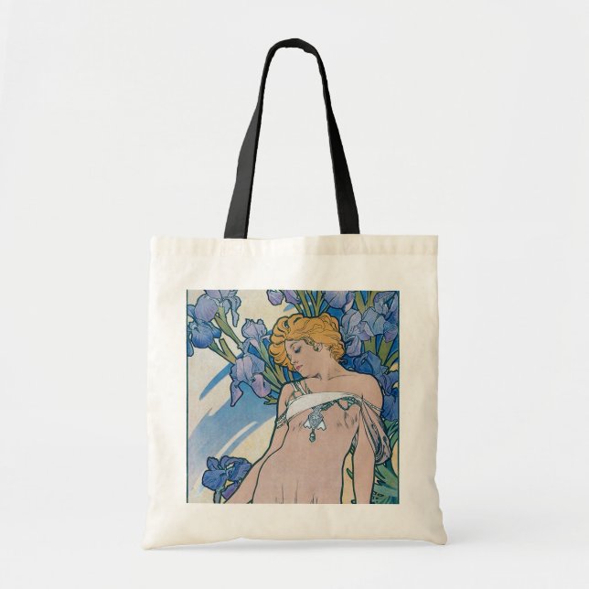 Tote Bag Iris (Quatre Fleurs), Alphonse Mucha (Devant)
