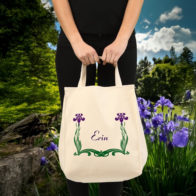 Tote Bag Iris violet personnalisé (Créateur téléchargé)