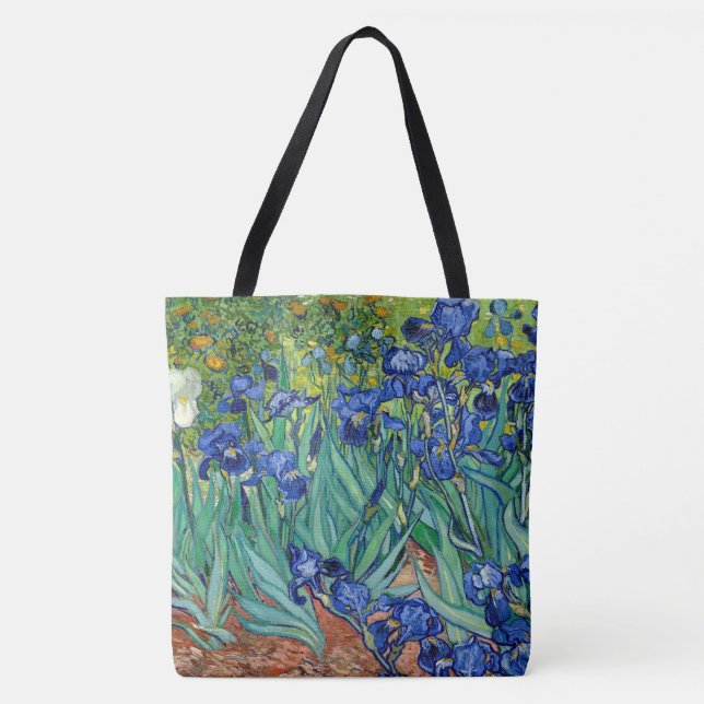 Tote Bag Irises Vincent Van Gogh Fleurs Bleues Nature Art (Devant)